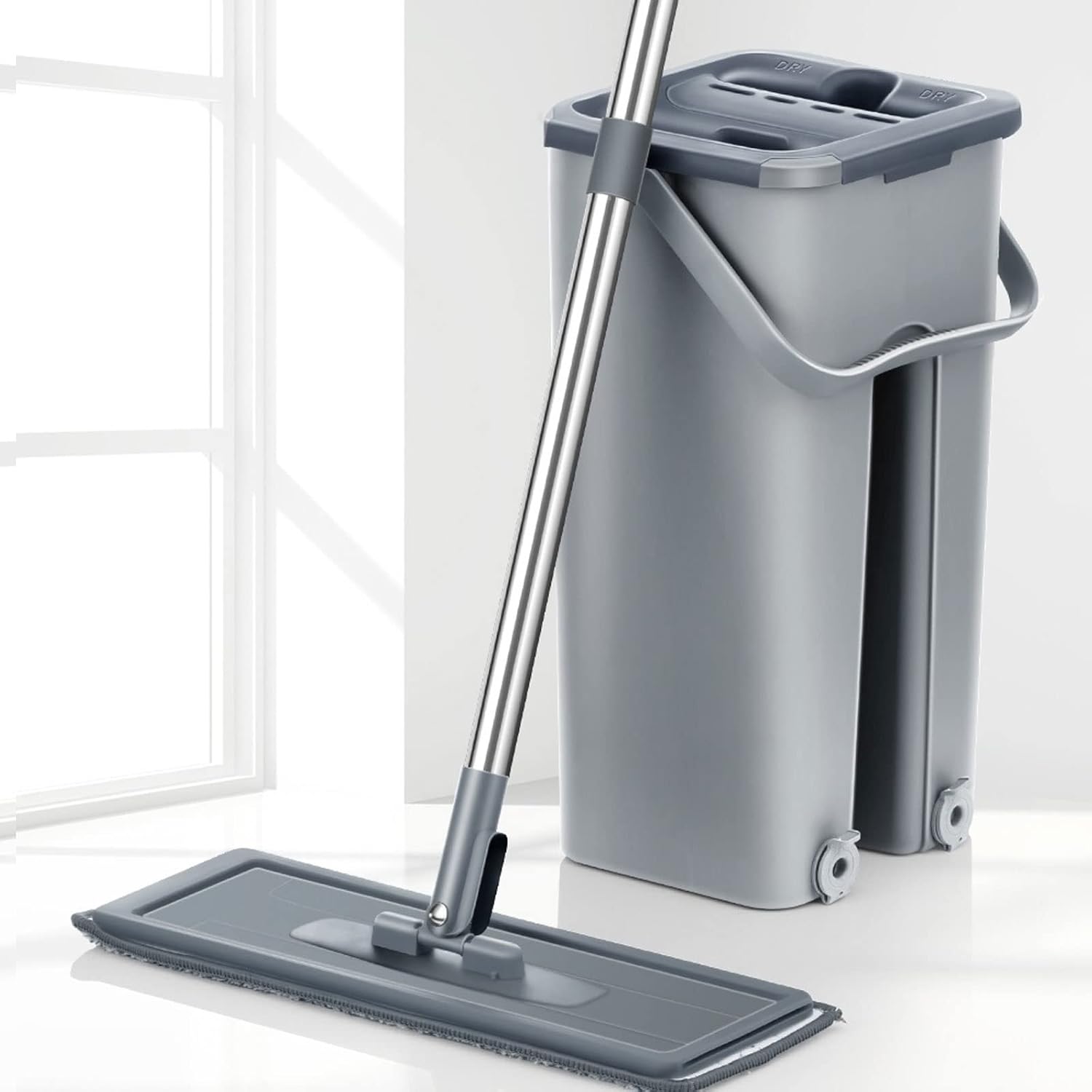 Mops For Cleaning Floors 1pc Hand Free Flat Floor Mop And Bucket Set For Professional Home Floor Cleaning System With Washable Microfiber Pads for Hardwood Beauty Comes