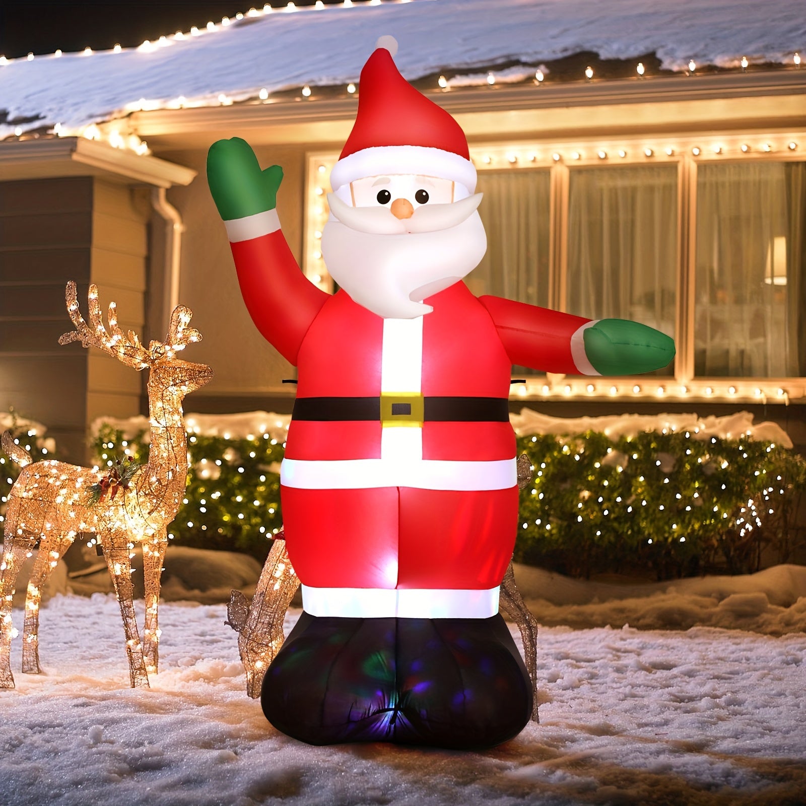6ft Inflatable Christmas Yard Decorations with Lights - Santa Claus