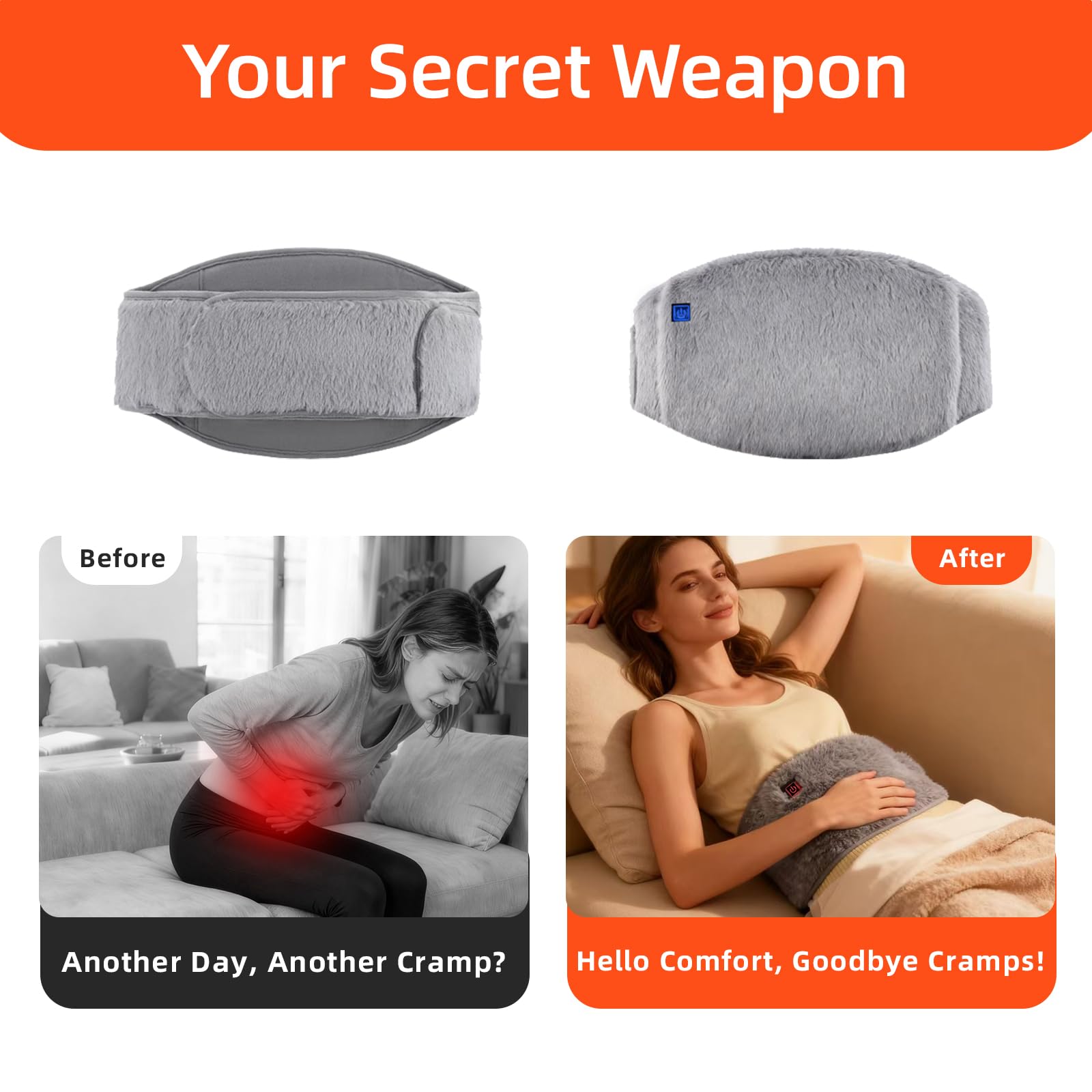 3-in-1 Heating Waist Belt: Heating Pad to Soothe Back & Period Cramps