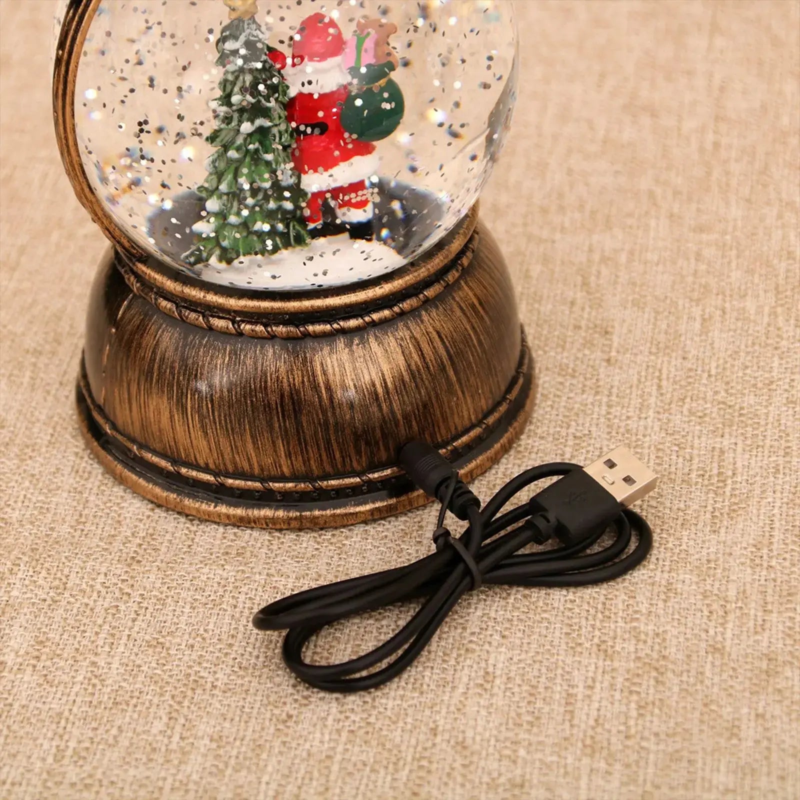 Christmas Snow Scene Night Light Crystal Ball Christmas Decoration Jesus Snowman Santa Claus Snow Scene Ornaments Christmas Gift Nuvio