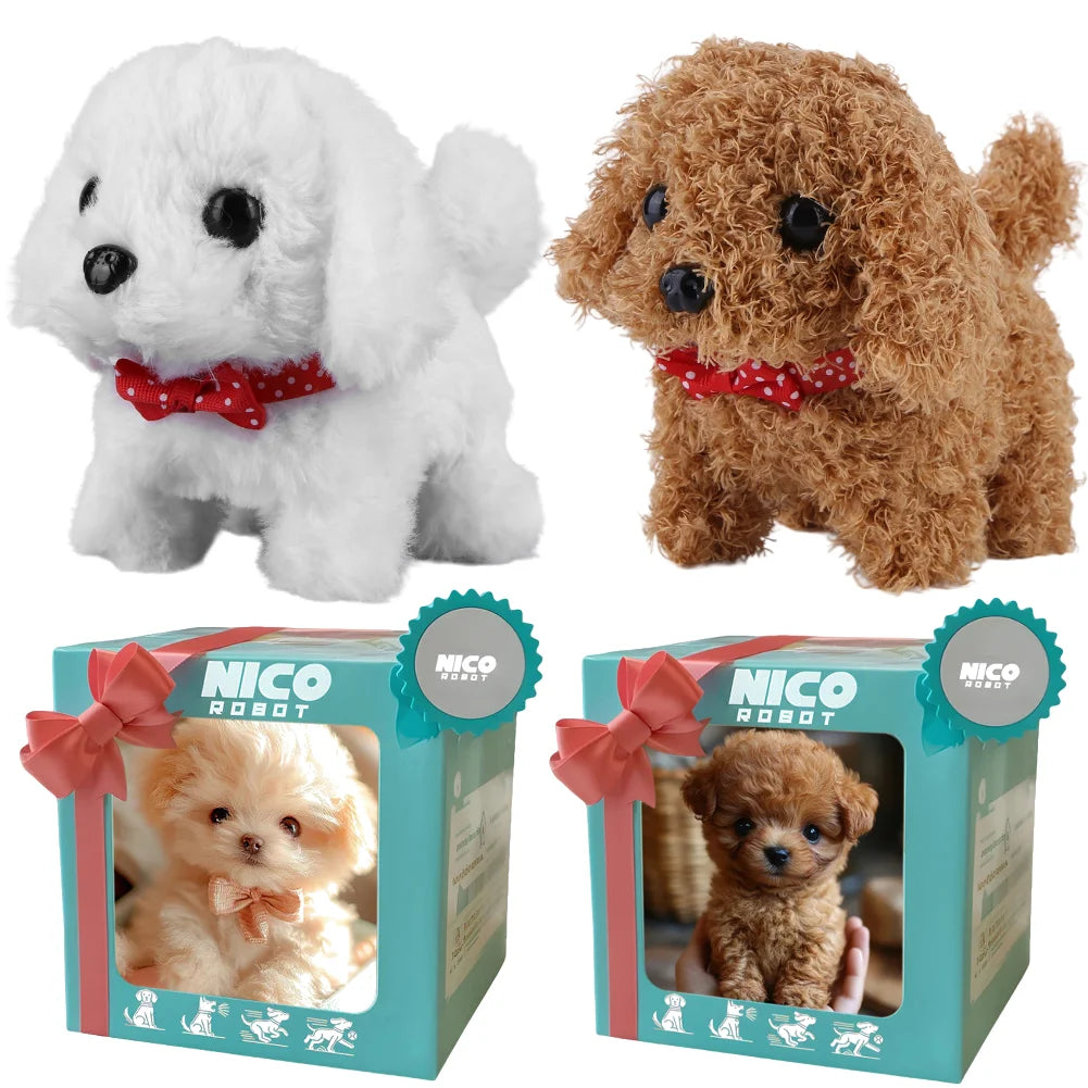 Interactive Plush Puppy Dog Toy Electronic Robot Dog Walking Barking Wagging Tail My Realistic Robot Puppy Cute Soft Toy for Kid Nuvio