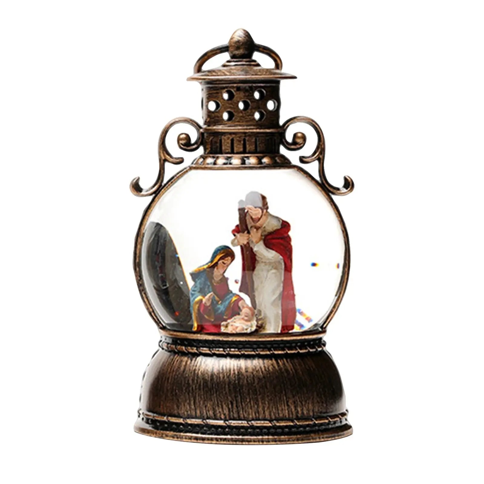 Christmas Snow Scene Night Light Crystal Ball Christmas Decoration Jesus Snowman Santa Claus Snow Scene Ornaments Christmas Gift Nuvio