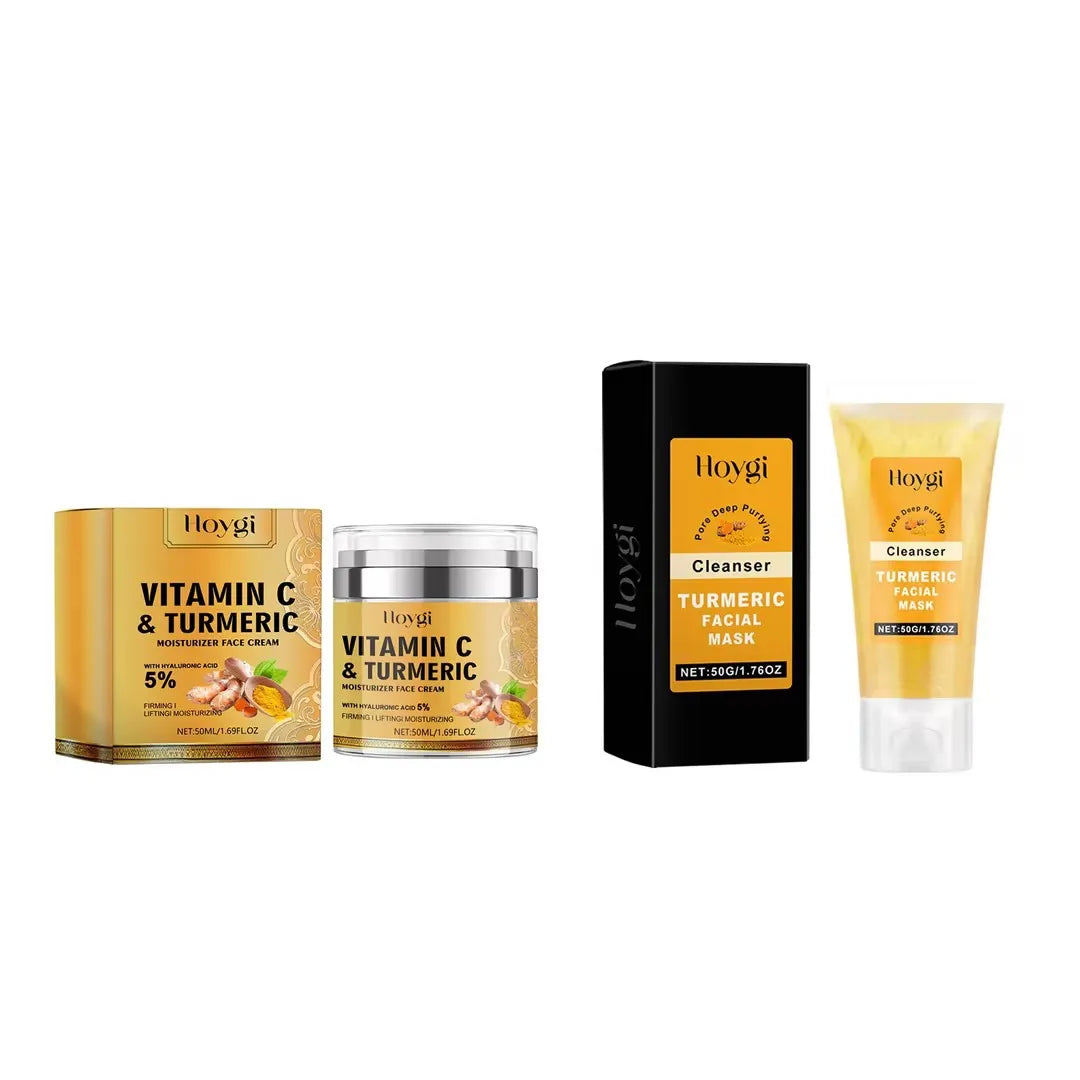 Turmeric Cleanser Oil Control Dark Spot Removal Anti Acne Deep Cleansing Shrink Pore Brightening Moisturizing Vitamin C Cream