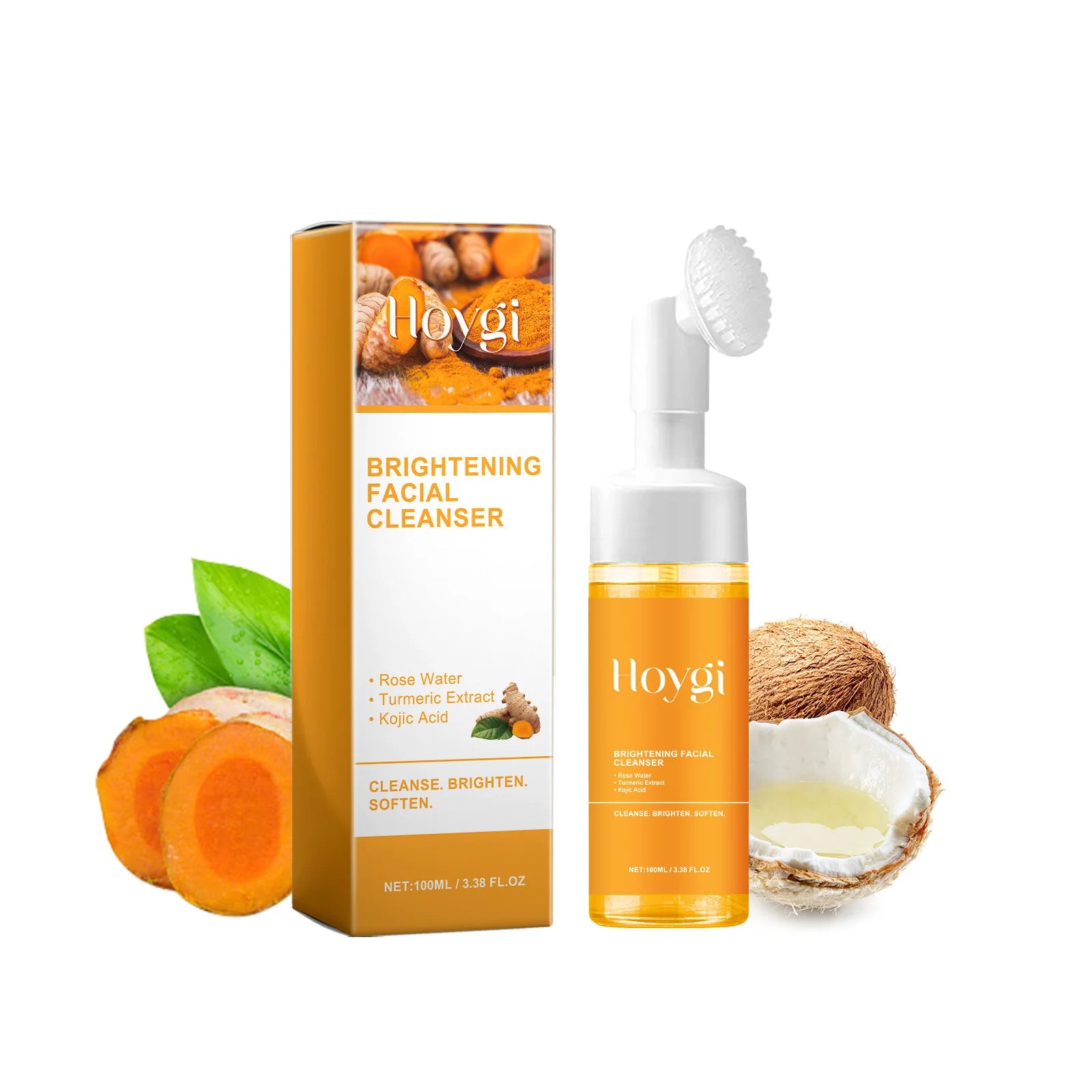 Turmeric Cleanser Oil Control Dark Spot Removal Anti Acne Deep Cleansing Shrink Pore Brightening Moisturizing Vitamin C Cream