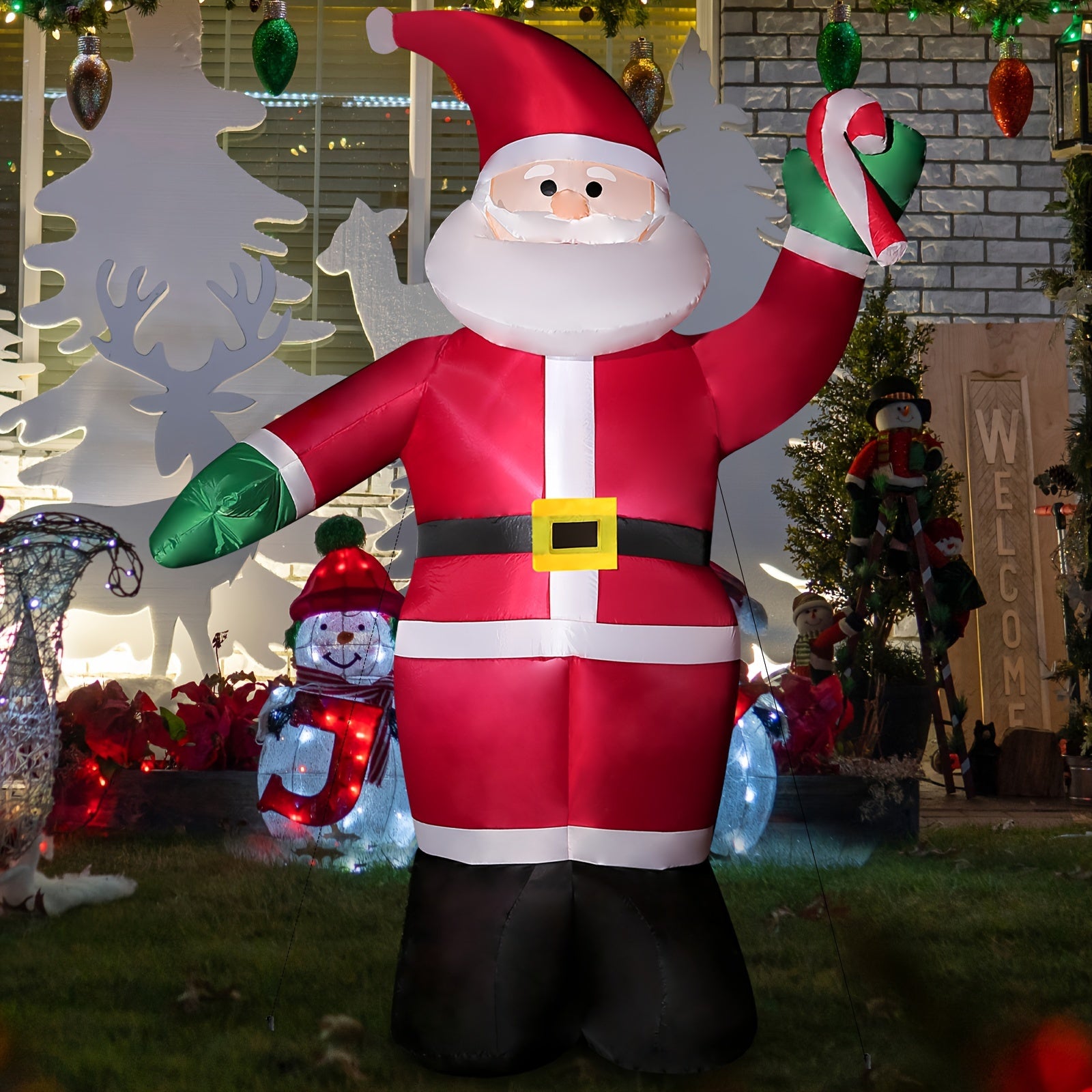 1 Pc 6FT Inflatable Christmas Santa Claus With LED Lights