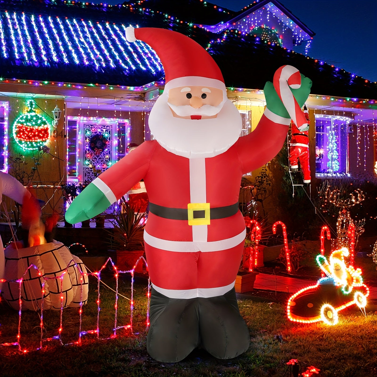 1 Pc 6FT Inflatable Christmas Santa Claus With LED Lights